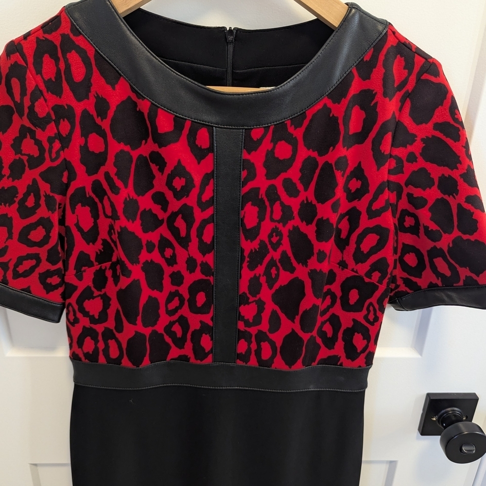 Joseph Ribkoff Red and Black Leopard Dress - Picture 3 of 7